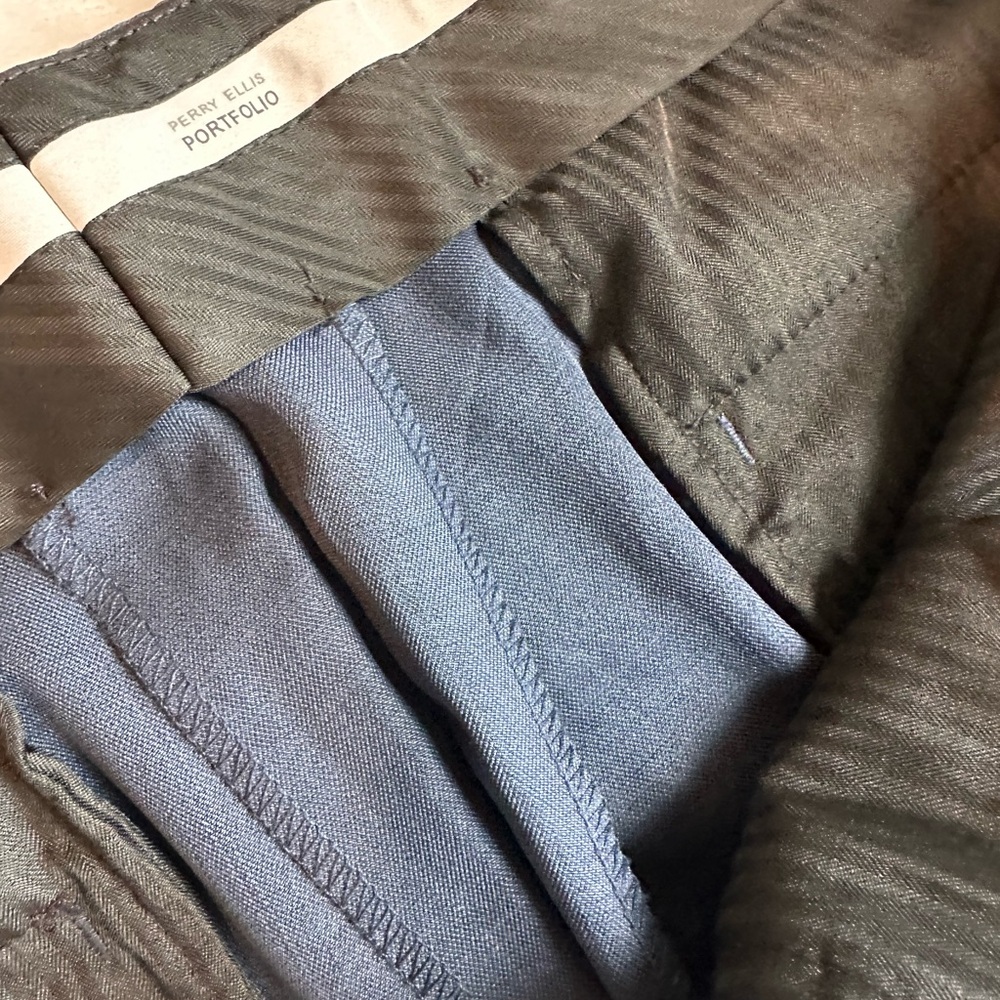 Perry Ellis Portfolio Charcoal and Blue Trousers - Picture 2 of 7